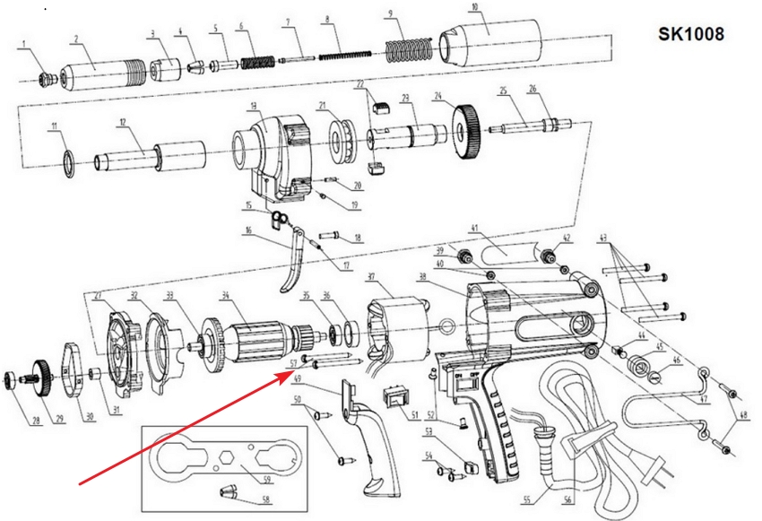 Саморезы 4 x 50, комплект для заклёпочника SKytools (Absolut) SK1008